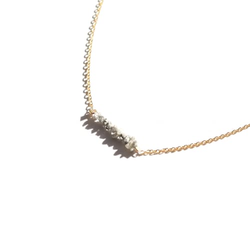 laydown image of Women's Champagne Rough Diamond Necklace