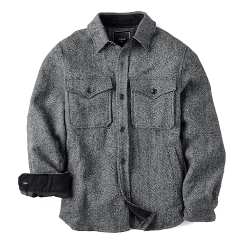 laydown image of Harris Tweed Wool CPO Shirt Jacket