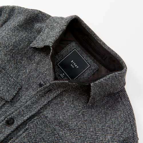 laydown image of Harris Tweed Wool CPO Shirt Jacket