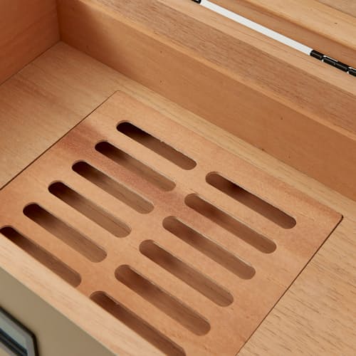 lifestyle image of Military Glass Top Cigar Humidor - Exclusive