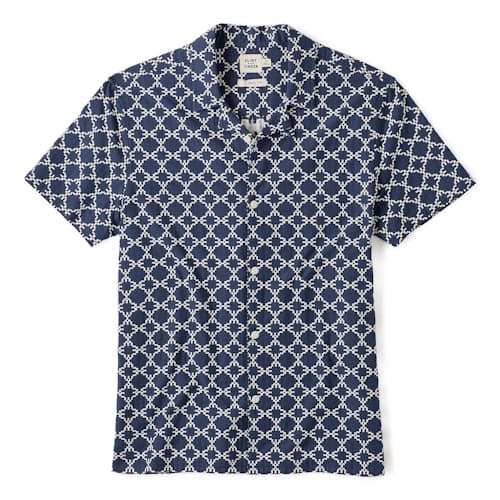 laydown image of Dobby Camp Collar Shirt