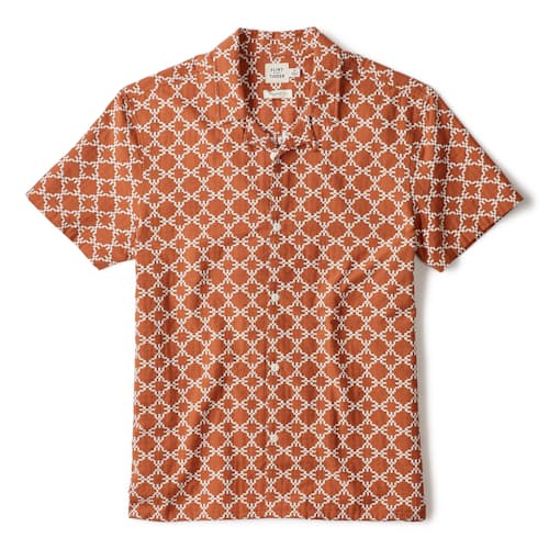 laydown image of Dobby Camp Collar Shirt