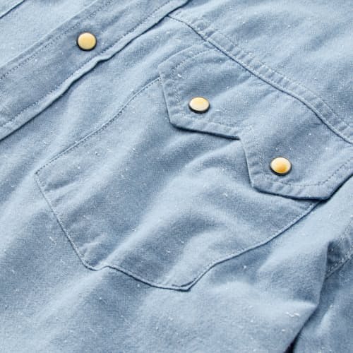 laydown detail image of Slub Chambray Sawtooth Western Shirt