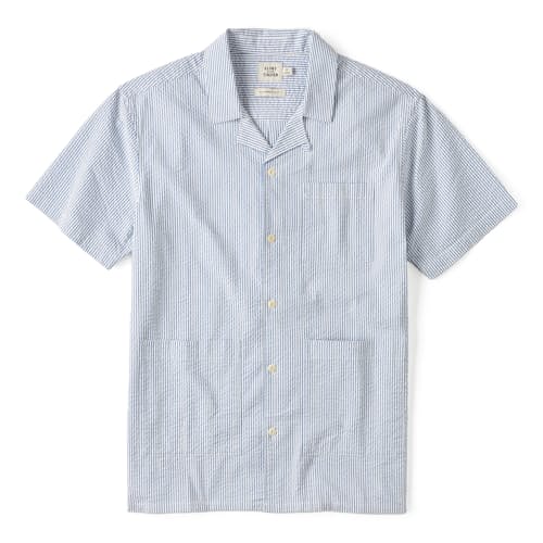 laydown image of Guayabera Seersucker Short Sleeve Shirt