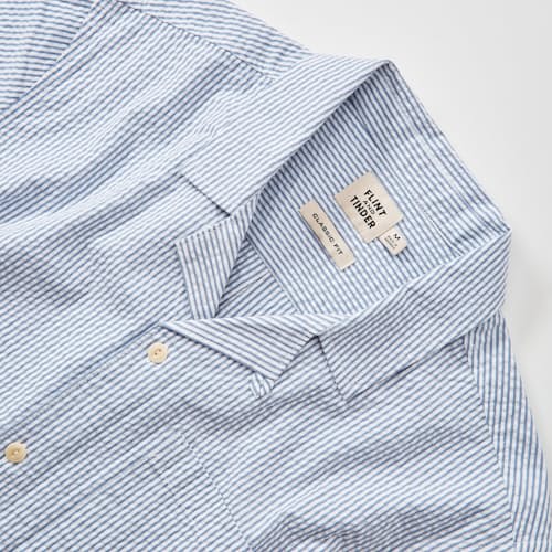 laydown detail image of Guayabera Seersucker Short Sleeve Shirt