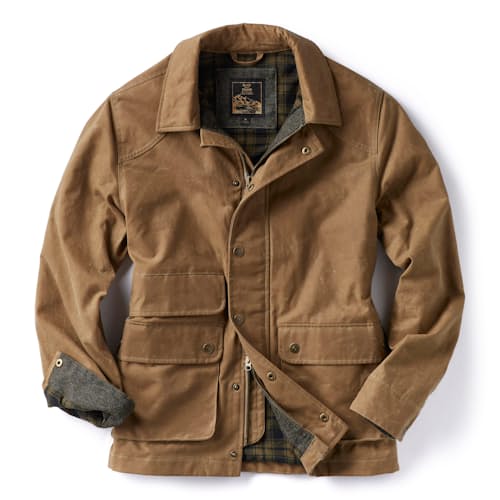 laydown image of Flannel-Lined Waxed Hudson Jacket