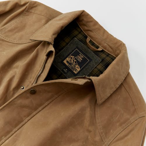 laydown image of Flannel-Lined Waxed Hudson Jacket