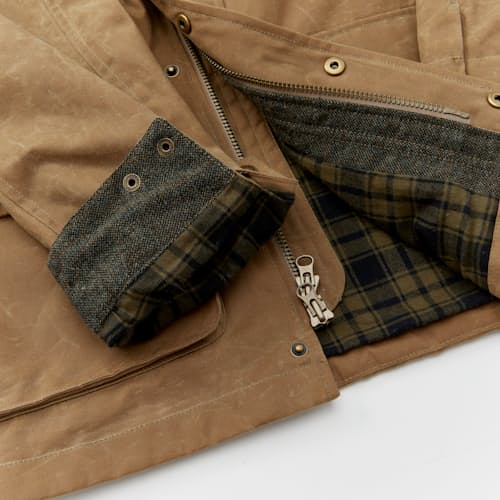 lifestyle image of Flannel-Lined Waxed Hudson Jacket
