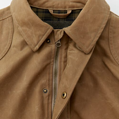 laydown image of Flannel-Lined Waxed Hudson Jacket