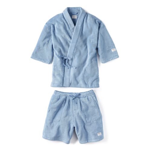 laydown image of Exclusive GOTS® Organic Cotton Extra Heavyweight Kimono Robe Set