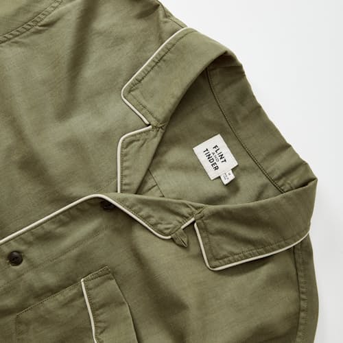 laydown detail image of Camp Collar Tipped Short Sleeve Shirt