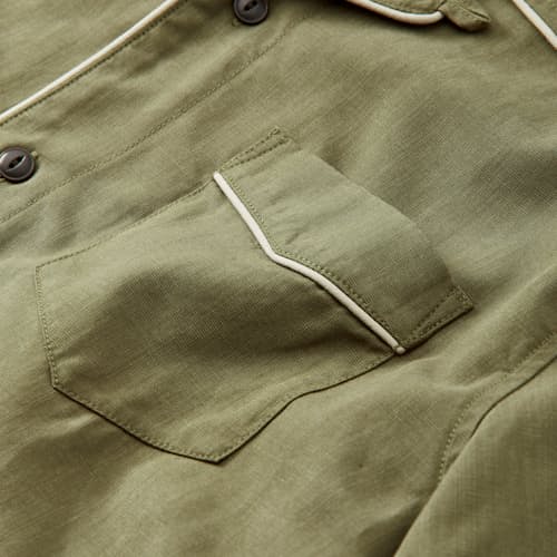 laydown detail image of Camp Collar Tipped Short Sleeve Shirt