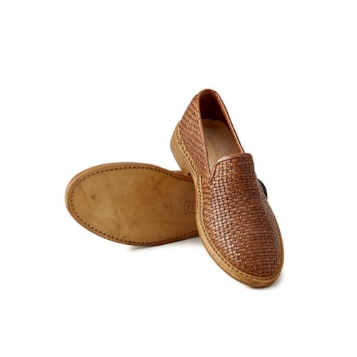 laydown image of Patnoflex Woven Leather Loafer