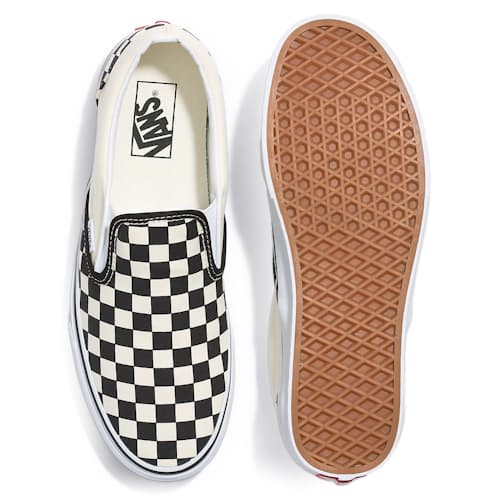 laydown image of Classic Slip on Checkerboard Canvas Sneaker