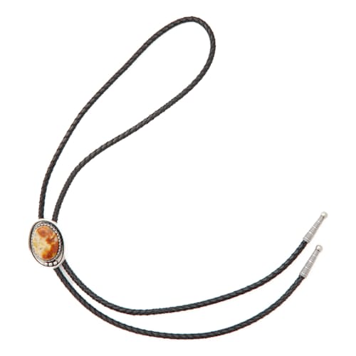 laydown image of Mountain Agate Bolo Tie