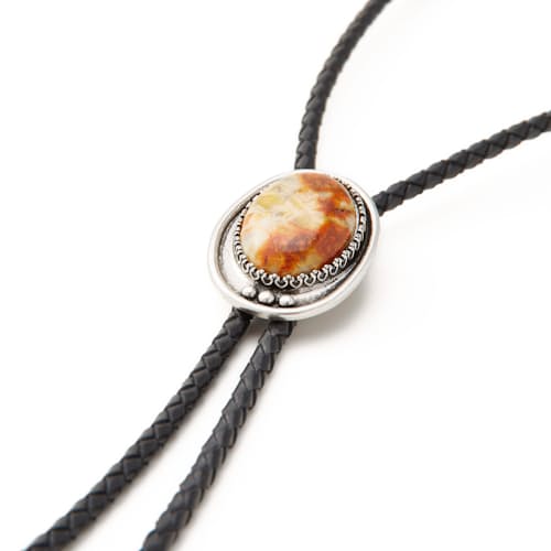 laydown image of Mountain Agate Bolo Tie