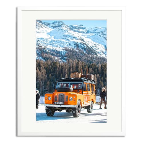 lifestyle image of Defender on Sankt Moritz Framed Print