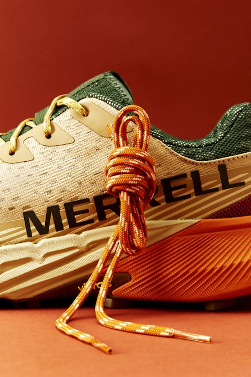 lifestyle image of Huckberry x Merrell Agility Peak 5 Trail Sneaker