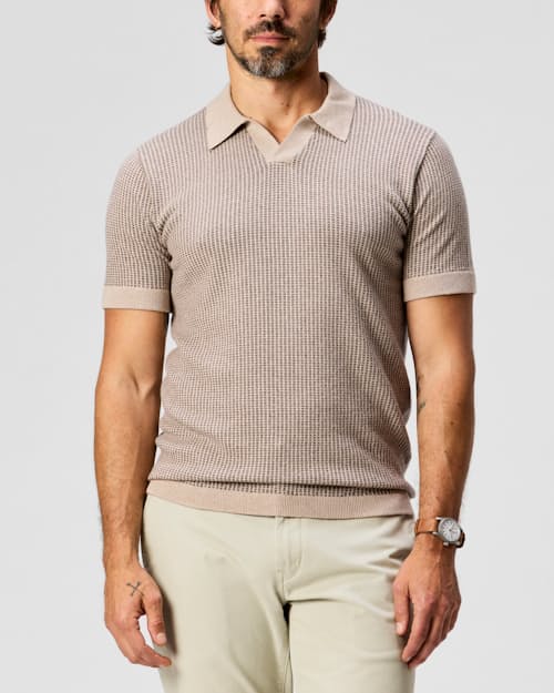 on model image of Cotton Cashmere Goleta Polo