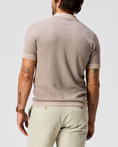 on model image of Cotton Cashmere Goleta Polo