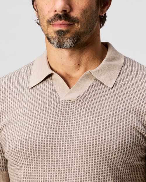 on model image of Cotton Cashmere Goleta Polo