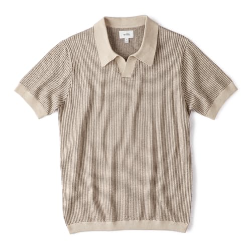 laydown image of Cotton Cashmere Sweater Polo Shirt