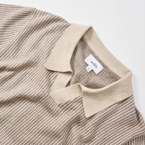 laydown detail image of Cotton Cashmere Sweater Polo Shirt