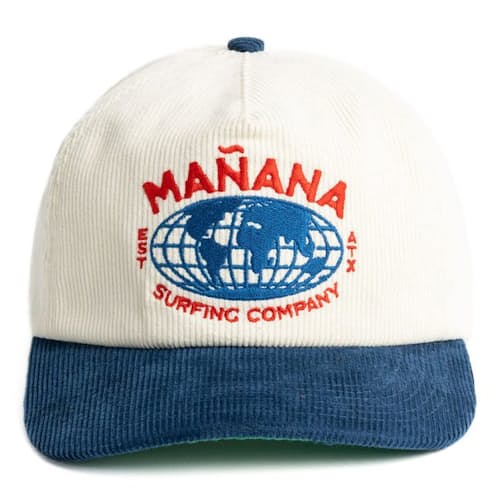 laydown image of Embroidered World Surf Co. Cord Hat