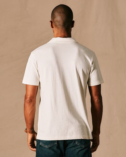 on model image of Cotton Hemp Polo Shirt