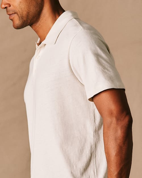 on model image of Cotton Hemp Polo Shirt