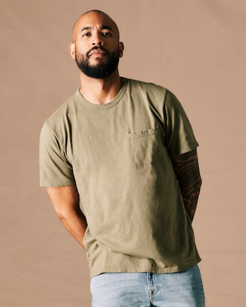 on model image of The Vintage Slub Pocket T-Shirt
