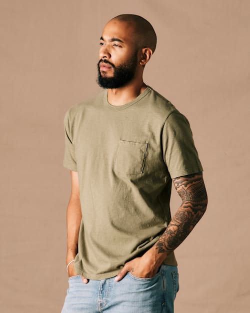 on model image of The Vintage Slub Pocket T-Shirt