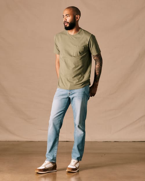 on model image of The Vintage Slub Pocket T-Shirt