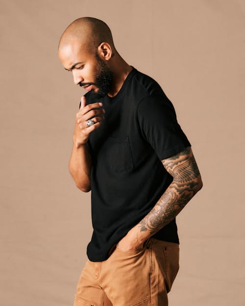 on model image of The Vintage Slub Pocket T-Shirt