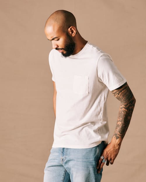 on model image of The Vintage Slub Pocket T-Shirt