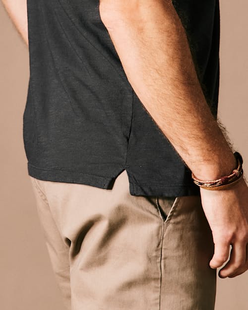 on model image of The Vintage Slub Polo Shirt