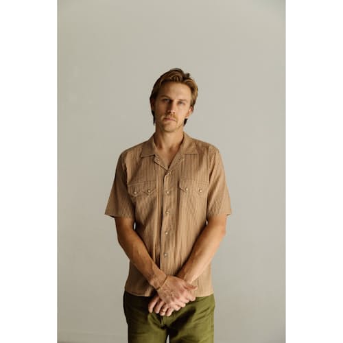 on model image of Salado Summer Woven Shirt