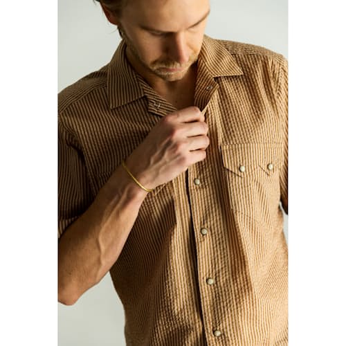 on model image of Salado Summer Woven Shirt