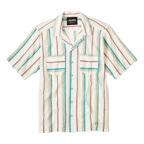 laydown image of Striped Pearl Snap Shirt