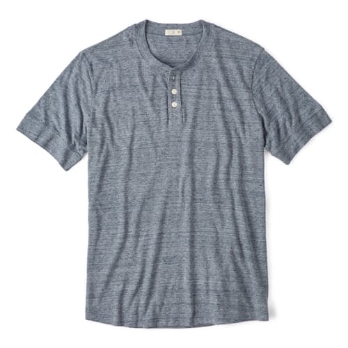 laydown image of Textured Short Sleeve Henley