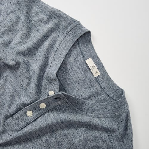 laydown detail image of Textured Short Sleeve Henley
