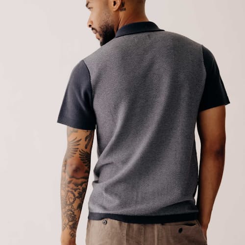 on model image of The Playa Sweater Polo