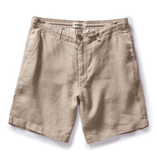 laydown image of The Linen Easy Short - 8"