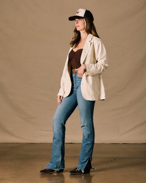 on model image of 365 Utility Blazer