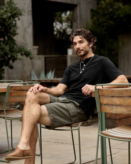lifestyle image of Linen Ripstop Utility Cargo Short