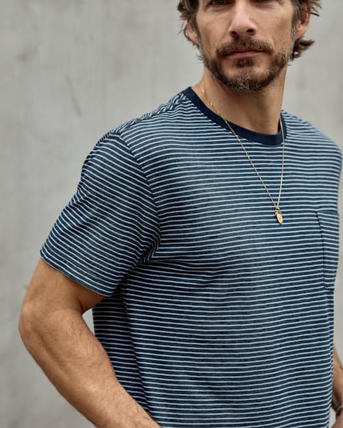 lifestyle image of Slub Jersey Pocket T-Shirt