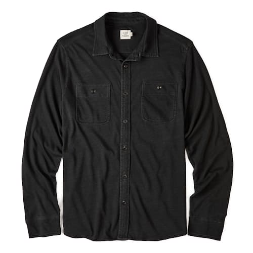 laydown image of Slub Jersey Utility Knit Shirt