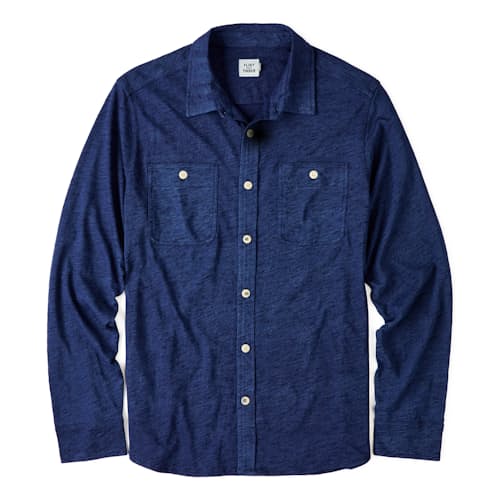 laydown image of Slub Jersey Utility Knit Shirt