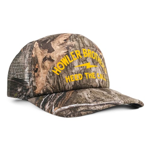 laydown image of Lightning Badge Foam Trucker Hat
