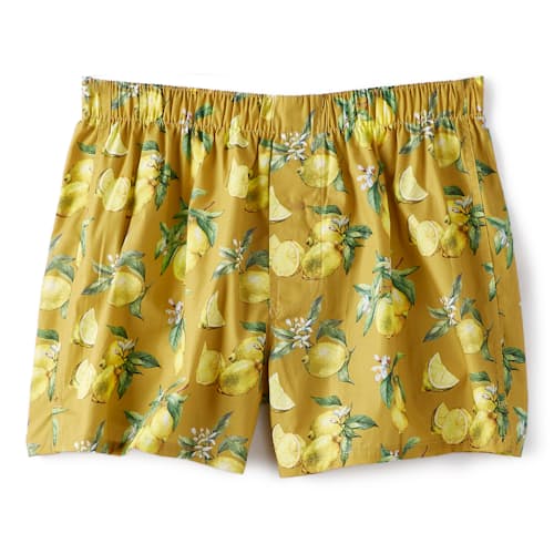laydown image of Organic Cotton Lemons Boxer Shorts